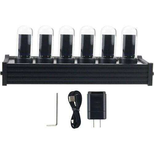 TZT Elekstube IPS Nixie Tube Digital Clock Electronic Calendar 6Bit LCD Time Photo Display Creative Decoration US Plug