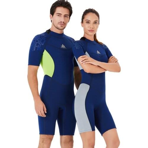 CX15-3MM wetsuit mens one-piece short-sleeved shorts thickened warmth and cold wetsuit surfing suit jellyfish suit