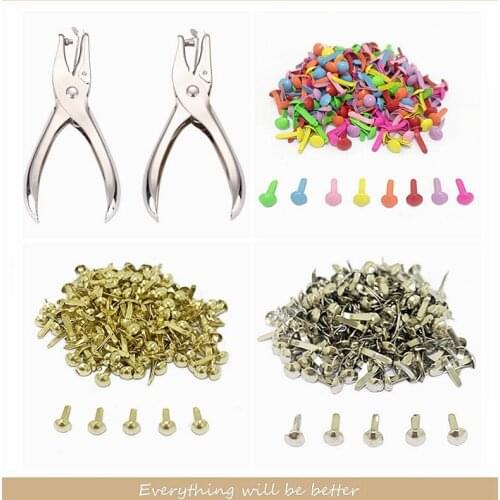 Hole Punch Hand Paper Punch Single Hole Scrapbooking Card Photo Mix Size Round Brads Can Fix Multiple Pages of Paper Album Tool