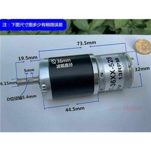 JT-36XX-528 36MM Full Metal Planetary Gear Motor Geared Motor 12V13RPM Slow Speed Super Torque electric motor