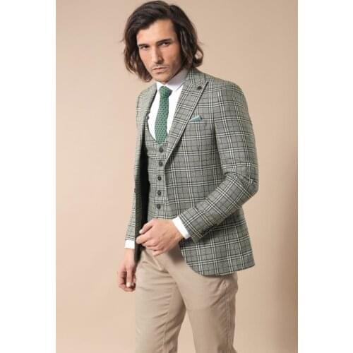 Set of Plaid Blazer and Vest