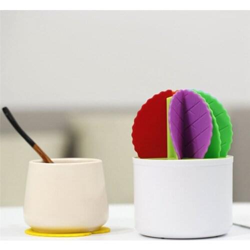 Hot Coaster Cactus Shape Silicone Non-slip Heat Insulation Cup Pad Mat Hot Drink Holder Creative Storage Box Table Decoration