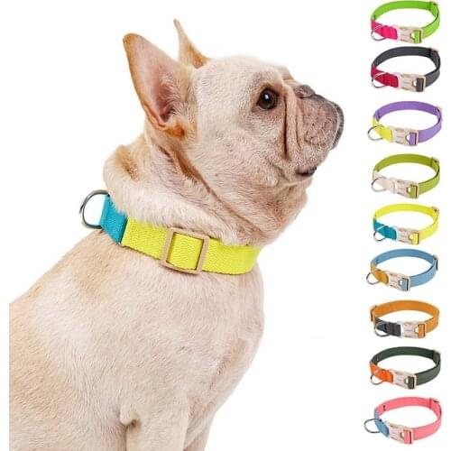 9 Splicing Color Adjustable Pet Dog Collar Nylon Dog Collar Durable Heavy Duty for all Breed all weather S M L Pet Collar