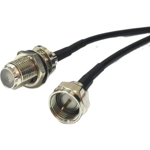 New F Female Jack to F Male Plug Connector RG174 Coaxial Cable Pigtail 20CM 8" Adapter Wholesale Fast Ship