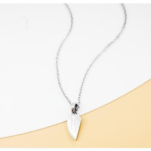 Niche design half love titanium steel necklace female tide net red INS simple temperament English letter clavicle chain necklace