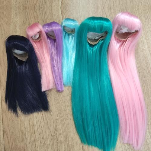 1/3 1/4 1/6 1/8 1/12 BJD sd doll wig high temperature fiber heat resistant wire long straight bangs hair doll accessories