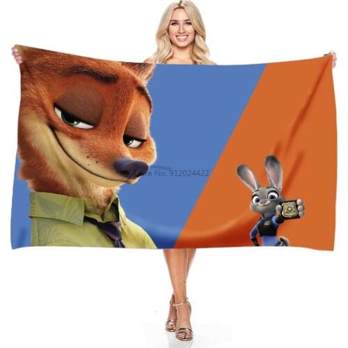 Disney Zootropolis Bath Towel Bathroom Digital Printing Beach Towel 70x140cm 140x180cm Outdoor Camping Games Blankets Boys Girls