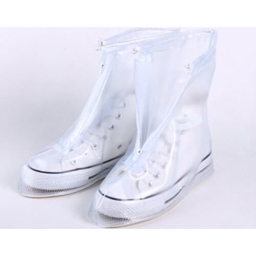 Transparent Plastic Rain Boots Drawstring Zip Shoes Covers Rainy Day Waterproof Dirty Proof Overshoes Galoshes Shoe Cover