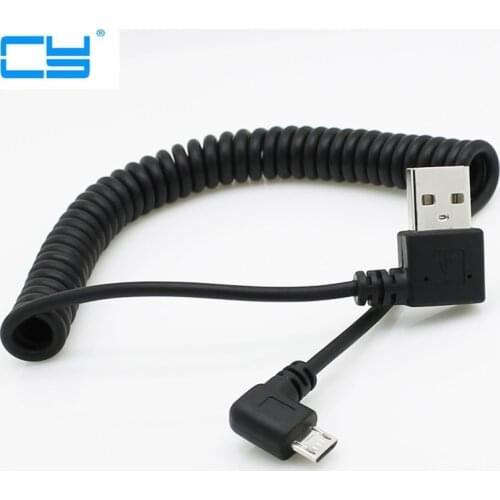 Right Angled 90 degree USB 2.0 Micro Male to Reversible Angled USB Male Data Cable for Tablet & Cell Phone