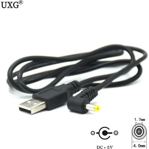2A DC power plug USB convert to 4.0*1.7mm/DC 4017 Jack with cord connector cable 1M Black & White