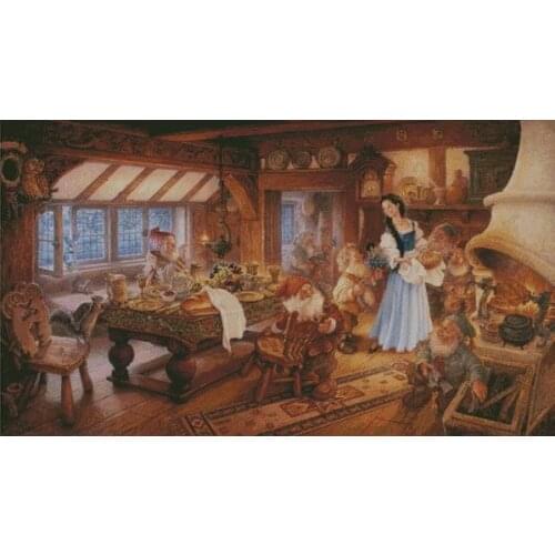 Needlework,Cartoon snow white and the dwarfs 14CT Counted embroidery,DIY Cross stitch kits,Art Pattern Cross-Stitching decor
