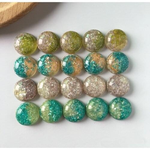 Diy jewelry making 50pcs/lot 17mm color Sequin/Broken shells decoration resin flatback rounds beads earring/garment accessory