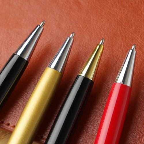Modern Creative Ink Ballpoint Pen Classic Design Rotating Metal Pen Gold Silver Clip Office School Writing Stationery Supplies