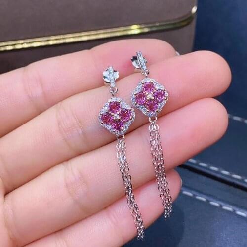 The Best Wedding Gift Garnet Earring Natural And Real 925 sterling silver Garnet Earring