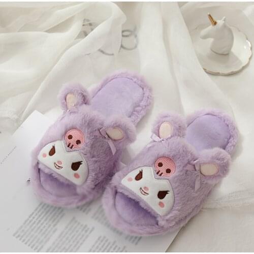 Women Slippers Girl Cute Cartoon Plush Warm Shoes Home Indoor Ladies Casual Animale Open Toe Flat Comfort Shoe Autumn Winter