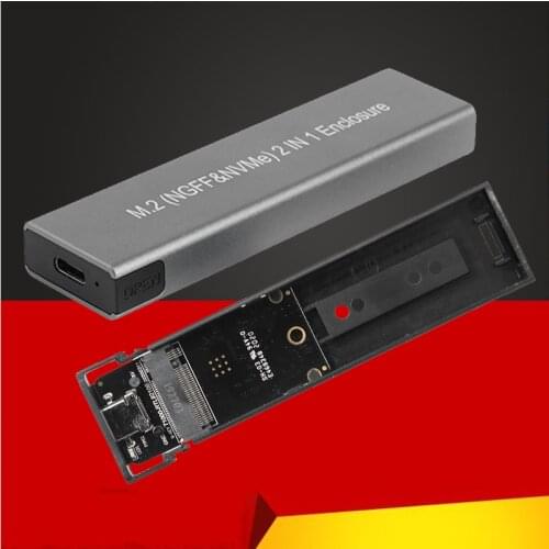 USB Type C SSD Enclosure M2 SSD Case Box External Hard Disk Case for M.2 NGFF NVME SATA M/B Key Hard Drive Case Realtek RTL9210B
