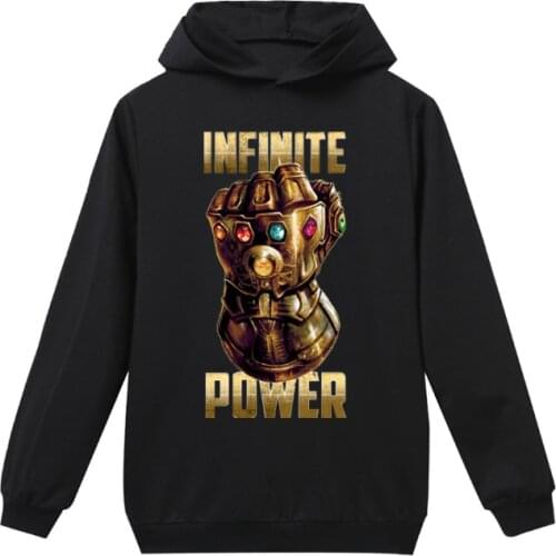 Marvel Kids Hoodies Baby Girls Boys Avengers New Sweatshirt Infinity Gauntlet Print Clothes Tops for Children Sportswear Shirts