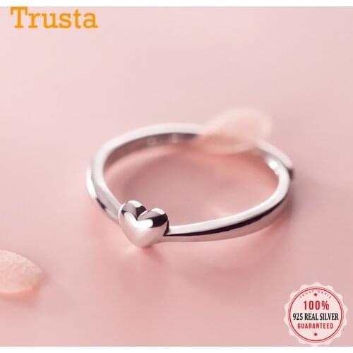 Trustdavis Real 925 Sterling Silver Fashion Sweet Romantic Heart Opening Ring For Women Wedding Party Fine S925 Jewelry DA1766