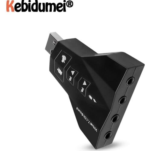USB Adapter External 7.1 Channel USB 3D Sound Card Audio For Laptop PC For Macbook Dual Virtual 7.1 USB 2.0 Adapter Black