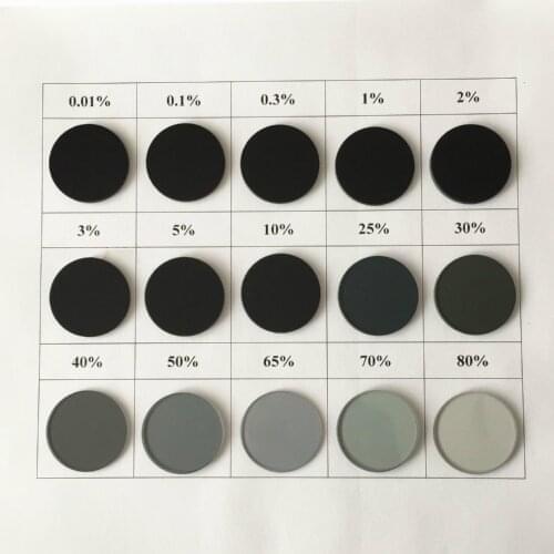 Dimming Film, Neutral Gray Glass, Filter Lens, Diameter 25Mm, 17 Kinds of Transmittance for Selection