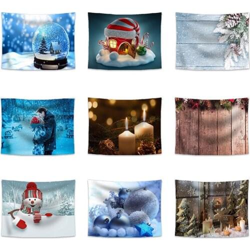 Winter Snow Scene Tapestry Wall Hanging 3D Printing Romantic Scenery Snow White World Christmas Decorations Blanket Tapestries