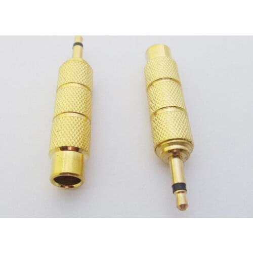 1pcs 3.5mm Male Plug to 6.35mm Female Jack Mono Metal Audio Adapter Converter Gold