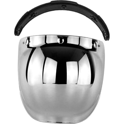 10 Color Motorcycle Helmet Bubble Visor Vintage 3-Snap Open Face Cover Retro