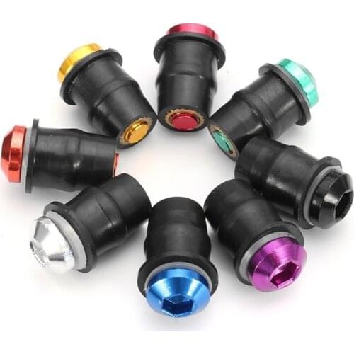 10pcs Motorcycle Windscreen Windshield Fairing Bolt Screw Kit Well Nuts M5 15mm