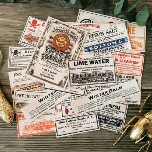 21PCS junk journal vintage Europe and America Wind Tear Label Sticker DIY Scrapbooking Album Diary Happy Plan Decoration Sticker