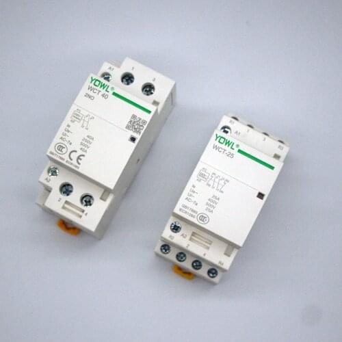 2P 40A/4P 25A 220V/230V 50/60HZ din rail household ac contactor 1NO 1NC/2NO/2NC 4NO 4NC