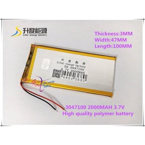 3.7V 2000mAh 3047100 Polymer lithium ion battery for mobile bank mp4 cell phone tablet pc power bank mp3