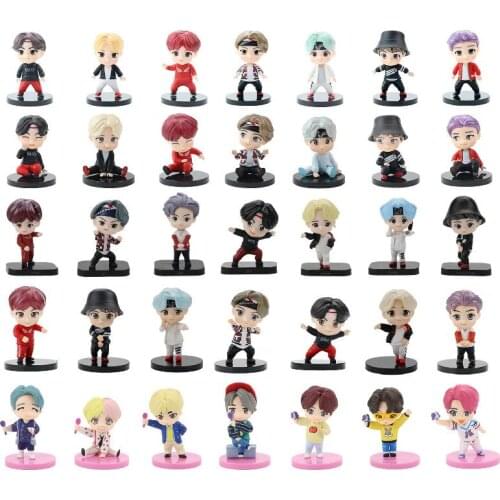 7Pcs/Set Bangtan Boys Groups A.r.m.y Model Dolls Kpop Star Anime Action Figures Pvc Collection Statue Gift Toys For Childrens