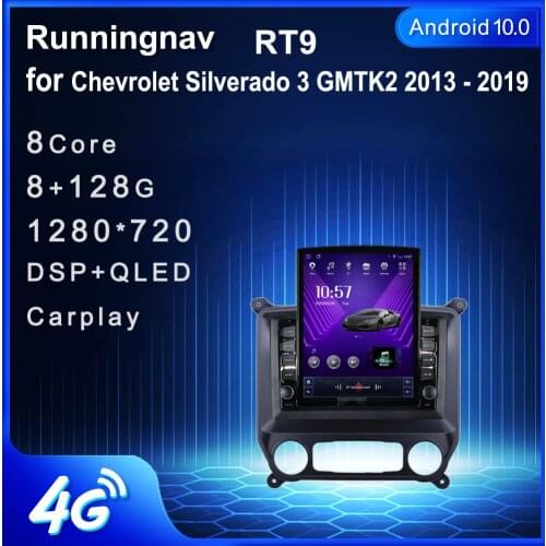 Android 10.1 For Chevrolet Silverado 3 GMTK2 2013 - 2019 Tesla Type Car Radio Multimedia Video Player Navigation GPS RDS no dvd