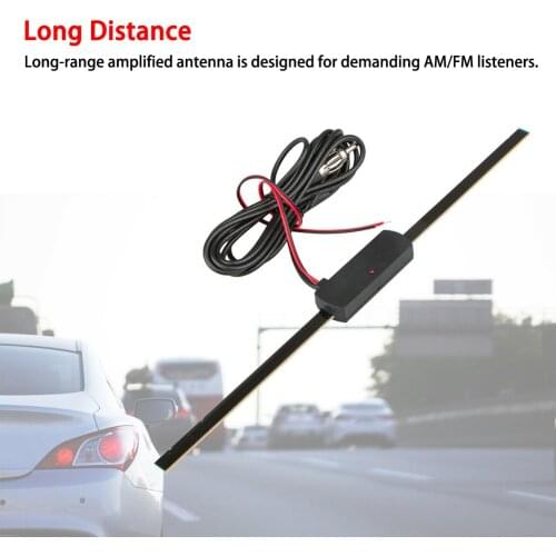 Hot Sale Car Antenna Electronic FM/AM Radio Antenna Signal Amplifier Booster 12V Universal Antena Windshield Mount antenna