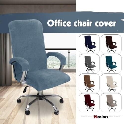 Velvet Chair Cover Thick Elastic Stretch Furniture Protector Case Banquet Hotel Kitchen Cafe Bar Office Staff Swivel Chair Cover