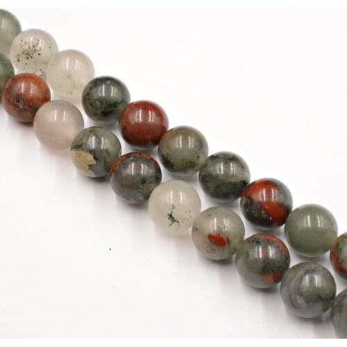 Natural Stone African Blood Stone Beads 4-12mm Loose Beads for Jewelry Making Charm Accessories DIY Fashion Free Shipping