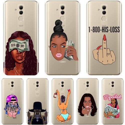 Sexy Black Girl Make Money Dollar Phone Case For Huawei Mate 20 10 9 Lite Back Cover For Huawei Mate 7 8 9 10 Pro Case
