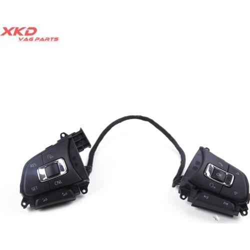 Black Chrome Steering Wheel Multi-function Button Cruise control For V-W Tiguan 17-19 5NA959442 5NA 959 442