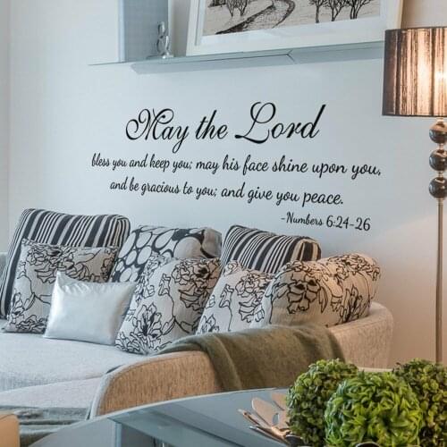 Numbers 6:24-26 Bible Verse Christian Wall Decal Living Room May The Lord Bless Pray Jesus Inspirational Quote Wall Sticker
