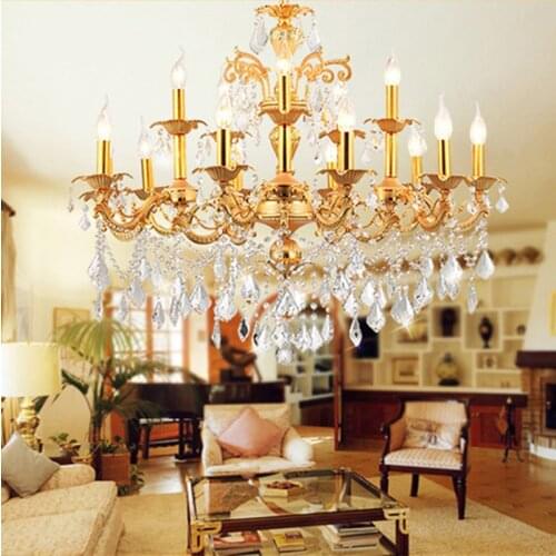 Home Decor Chandelier Crystal Lighting lustre 15-arm Led Candle holder Hotel Dining Room Chandeliers indoor lighting Fixture