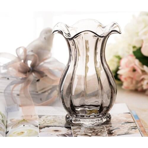 Ribbon creative glass vase transparent living room large vase TV cabinet decoration ornaments