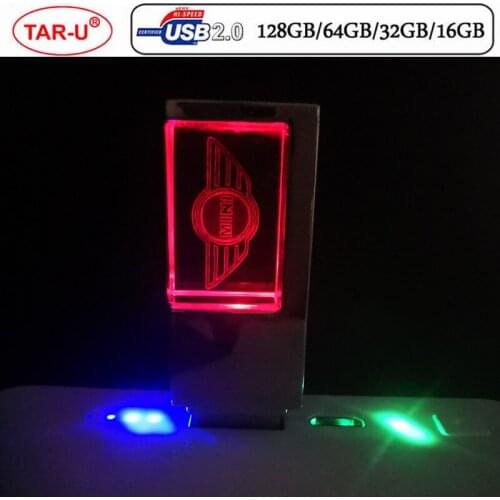 Creative brand Car logo 64GB 32GB 16GB Crystal USB flash drive high speed capacity flash pen drive car logo USB stick