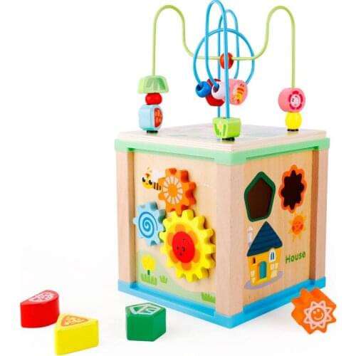 Multifunctional Sets Round Beads Four Faces Treasure Box Shape Cognitive Matching Puzzle Childrens Toys Gifts M123