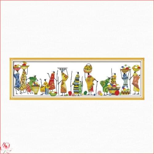 Joy Sunday African Life Patterns Counted 11CT 14CT Cross Stitch Set DIY Counted Cross-stitch Kit Embroidery Needlework Home Deco