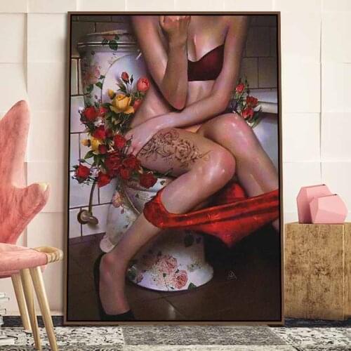 Full,Diamond Embroidery,5D,Diamond Painting girl toilet painting,Stitch Cross,3D,Diamond Mosaic,Needlework,Crafts,Christmas,Gift