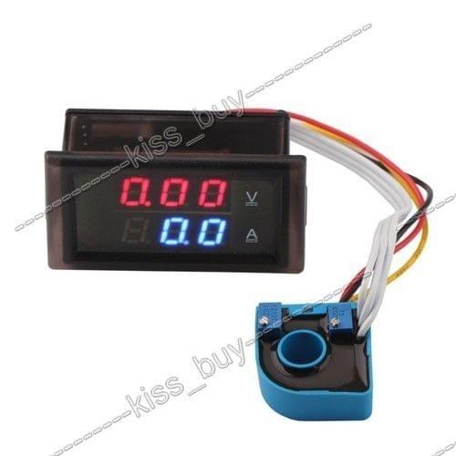 DC 100V 20A Volt Amp Meter Dual display Voltage Current 12V 24V Voltmeter Ammeter Charge Discharge Solar panel Battery Monitor