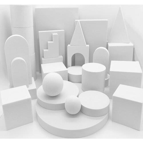 Hot Sale Foam Geometric Cube White Set Photography Props Jewelry Jewelry Shooting Posing Photography Decoration Shooting Props