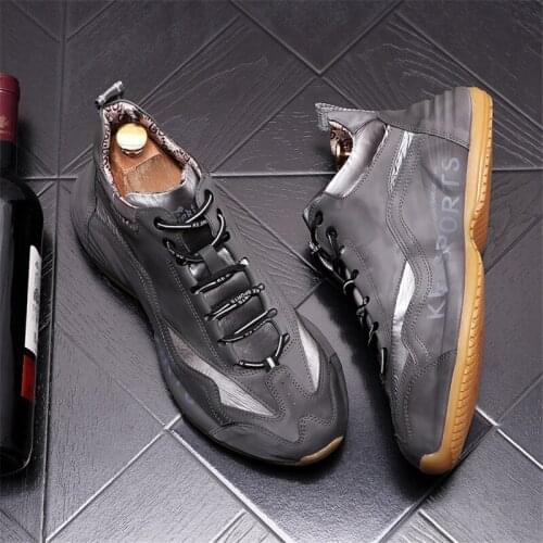 Luxury Designer Genuine Leather Sneakers For Men Punk Hip Hop High Quality Casual Shoes Trainers Chaussure Homme