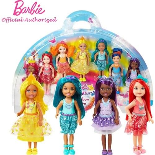 Barbie Girl Dreamtopia Series Rainbow Cove 7 Dolls Play Set DIfferent World Mini Kid Toys For Children Birthday Gift DPY37