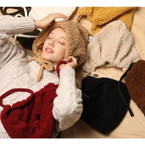 Lei Feng Hat Female Plush Warm All-Match Casual Winter Baotou Plus Velvet Ear Protection Trend Pure Color Simple skin-friendly